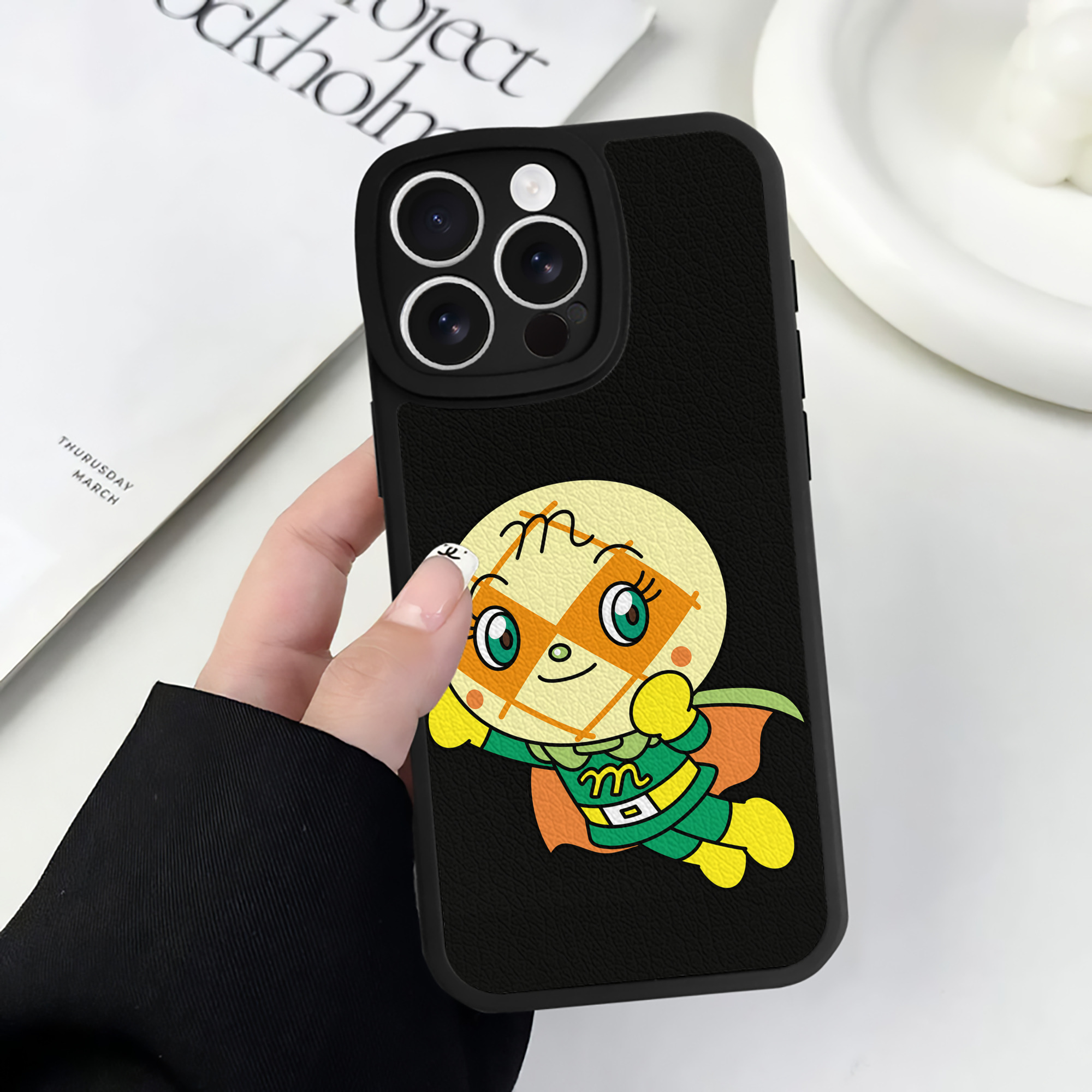 （画像用） アンパンマン Anpanman 【iPhone 16シリーズ対応】シリコンスマホケース（レザー調） 材質：シリコン